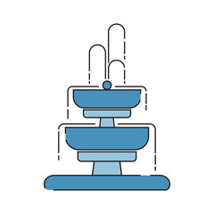 City fountain line icon vector flat design