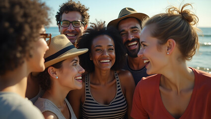 Fototapeta premium Title: A Diverse Group of Five to Seven People of Varying Ages