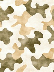 Fabric in Military Camouflage Seamless Pattern Abstract camouflage pattern in earthy tones for various design applications.