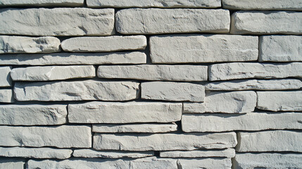 Textured stone wall with light gray bricks, perfect for backgrounds