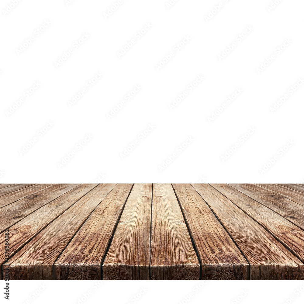 Poster a wooden table surface ideal for displaying products and creative projects. transparent background