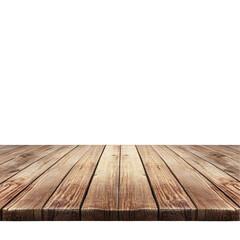 A wooden table surface ideal for displaying products and creative projects. transparent background