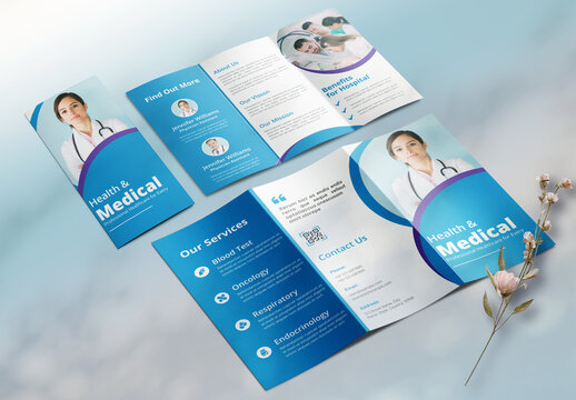 Health and Medical Care Trifold Brochure Template