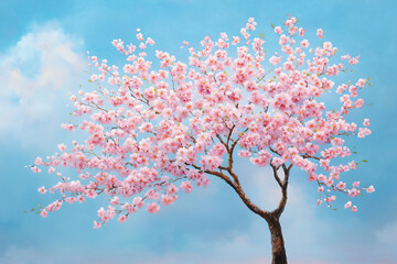 P A calming pastel image of a Japanese plum b