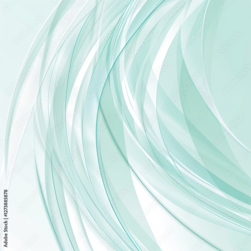 Aufkleber abstract light waves in soft blue and green tones creating a serene background design