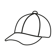 Hand drawn outline cap isolated on white background