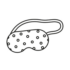 Hand drawn outline sleep mask isolated on white background