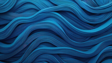 Obraz premium Wavy blue lines create dynamic and fluid texture, evoking sense of movement and depth. This abstract design is perfect for backgrounds or artistic projects