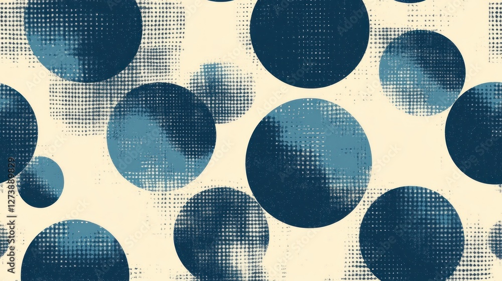 Poster a pattern of large blue circles on a light background, creating a modern graphic design.