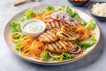 Grilled Chicken Salad with Fresh Vegetables