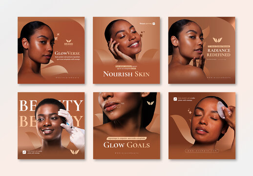Beauty Skincare Social Media Post Layout