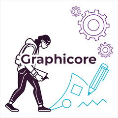 Fototapeta premium Abstract Geometric Logo for Design Studios