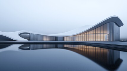 Contemporary architectural design showcase urban environment building photography modern aesthetic tranquil setting