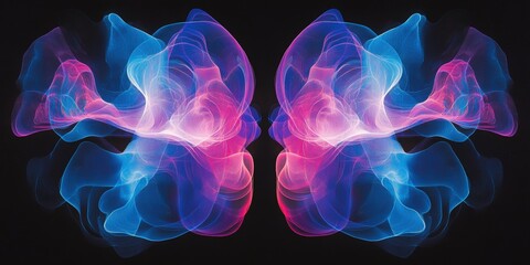 Obraz premium A mesmerizing abstract digital art piece with swirling blends of blue, pink, and purple, capturing vibrant intricacies in a dynamic dance of colors