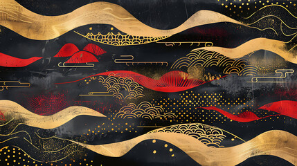 japanies pettern new year card theme design