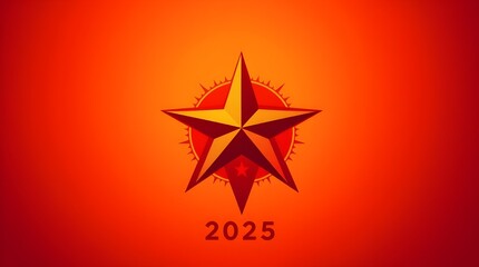 Obraz premium Texas Star Emblem with Bold Red and Gold Design,Texas Independence Day 2025