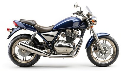 Fototapeta premium Blue Motorcycle on White Background