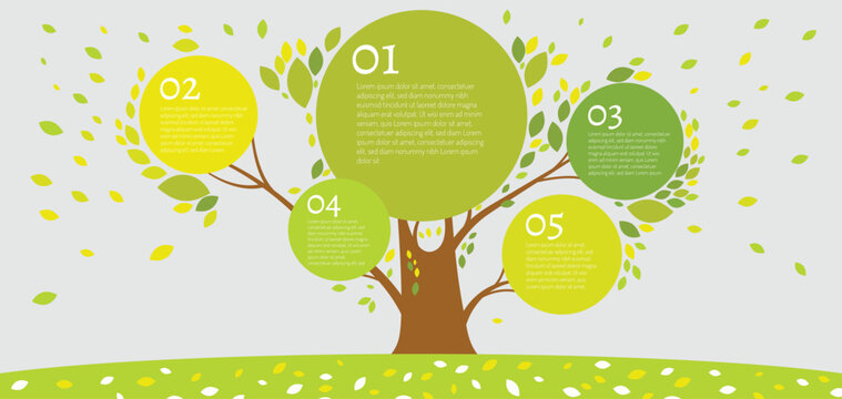 Colorful presentation slide with a summer tree.