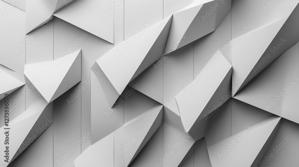 Poster monochromatic geometric abstraction: a study in light and shadow dynamics
