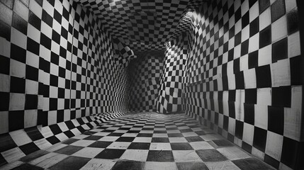 Stylish black and white checkered flag background image for racing finish line texture wallpaper