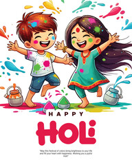 Happy Holi and Happy Holika Dahan festival Celebration creative social media post banner