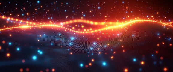 Fototapeta premium Abstract Glowing Lines Pattern With Vibrant Colors