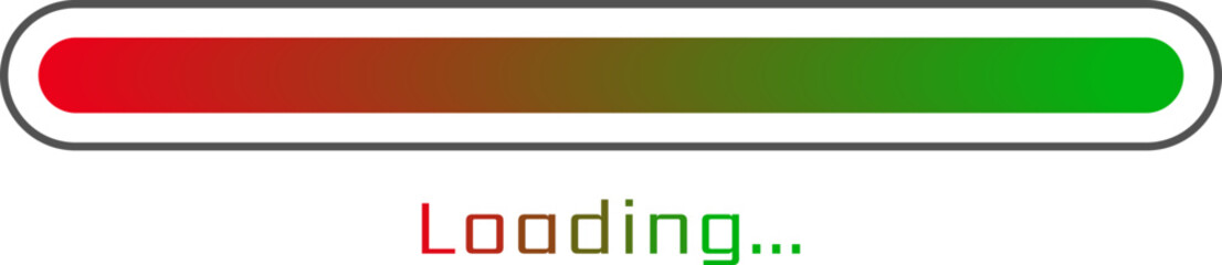 Obraz premium Clean, minimalist loading bar graphic with a vibrant redtogreen gradient. Perfect for website interfaces, app designs, and presentations needing a progress indicator.