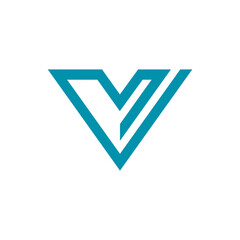 Geometric Letter V Logo design vector icon template isolated on white background