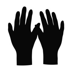 Obraz premium Silhouette of cycling gloves on white background, sports activities