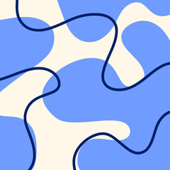 Aesthetic background vector illustration with pastel blue waves suitable for presentation templates