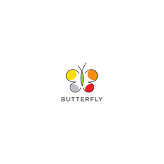 Simple modern abstract butterfly design logo