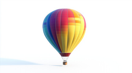 Fototapeta premium a close up of travel ballon in yellow, red and blue color isolated on white background 