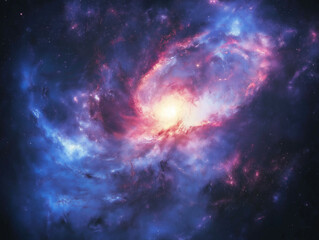 Fototapeta premium Galaxy-Inspired Artwork with Swirling Stars and Cosmic Patterns in Deep Blues and Purples