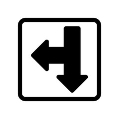 Fototapeta premium Two-Way Direction Arrow Symbol in Black and White