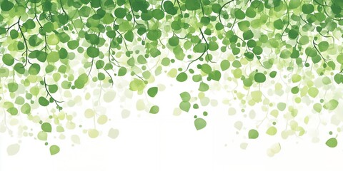 Fototapeta premium Elegant Watercolor Green Leaves Branch Design Spring Nature eco tree soft lush life fresh