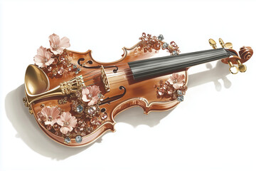 Obraz premium violin isolated on white background