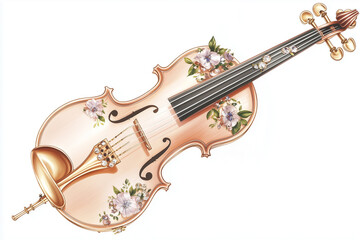 Obraz premium violin isolated on white background