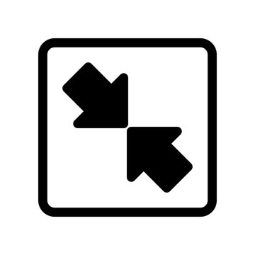 Black Arrows Symbol Indicating Compression or Reduction in a Square Frame