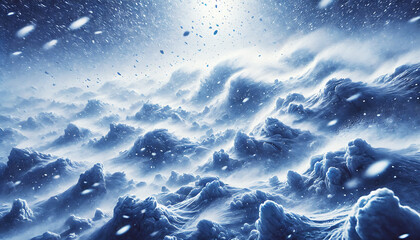 強烈寒波の猛吹雪と積雪急増した風景5