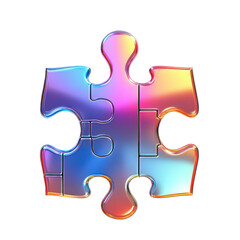 Holographic 3D puzzle piece icon isolated on transparent background.png