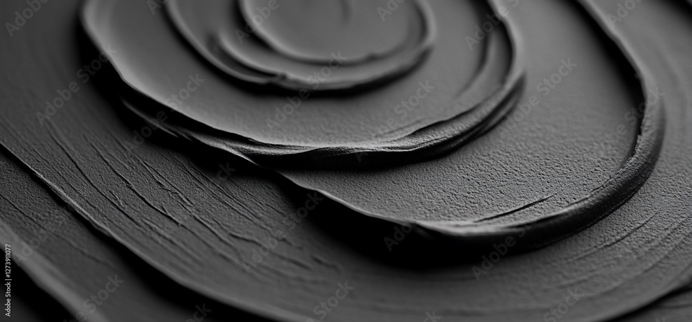 Poster abstract swirls of dark textured material with depth and gradient