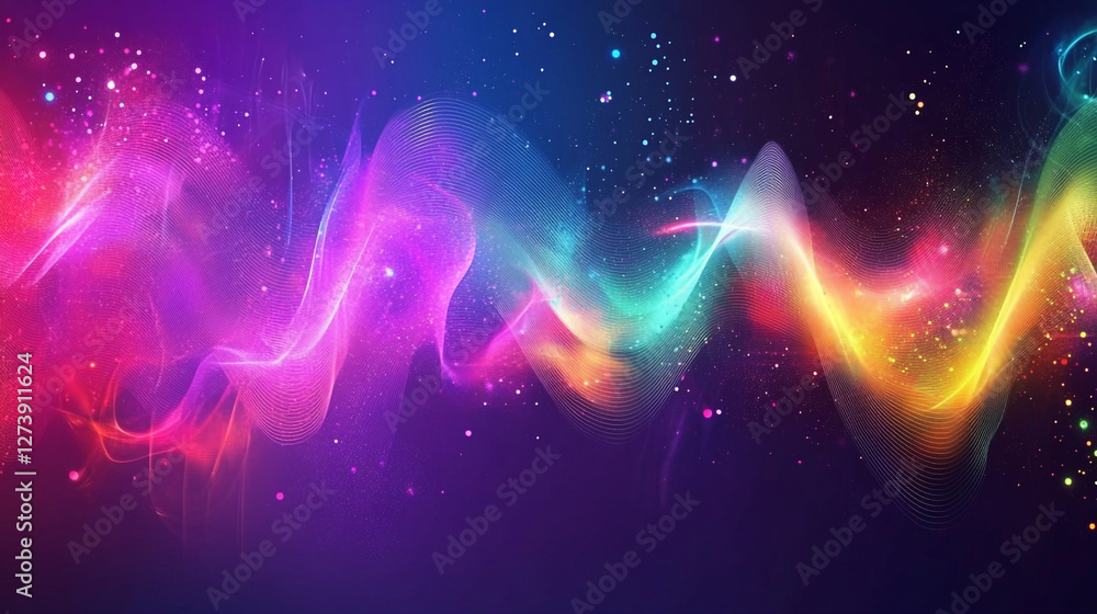 Poster abstract colorful wave background for technology and science presentation