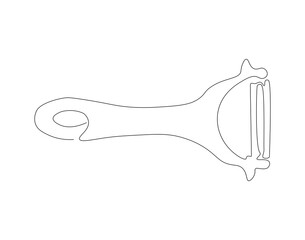 Peeler kitchen continuous line. Continuous one line drawing Peeler kitchen. Kitchen, equipment concept. single line drawing
