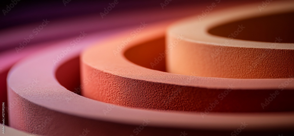 Poster abstract terracotta circles layered with gradient color transition