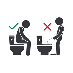 Isolated pictogram sign intruction on WC, keep bathroom floor dry and clean