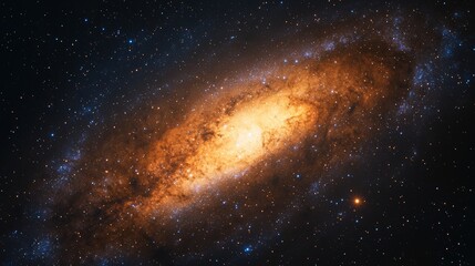 Fototapeta premium Stunning cosmic explosion of andromeda galaxy deep space astronomy image dark universe high-resolution view