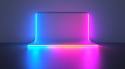 Dynamic neon light display modern studio digital art vibrant colors low angle contemporary design