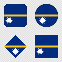 Nauru Flag Icons Pack. Vector illustration.