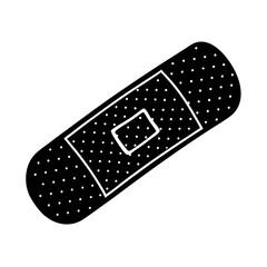 Bandage in cross shape silhouette vector illustration
