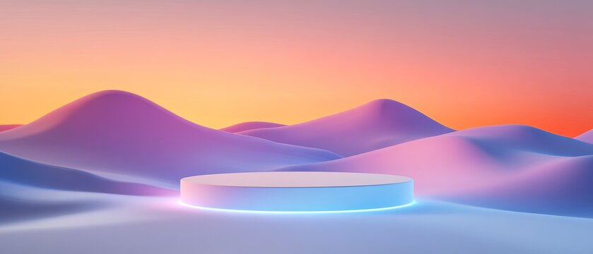 3d podium light neon background room stage blue platform abstract cyber dark studio product scene floor pedestal purple laser led stand hologram tech glow portal futuristic show empty winner display d